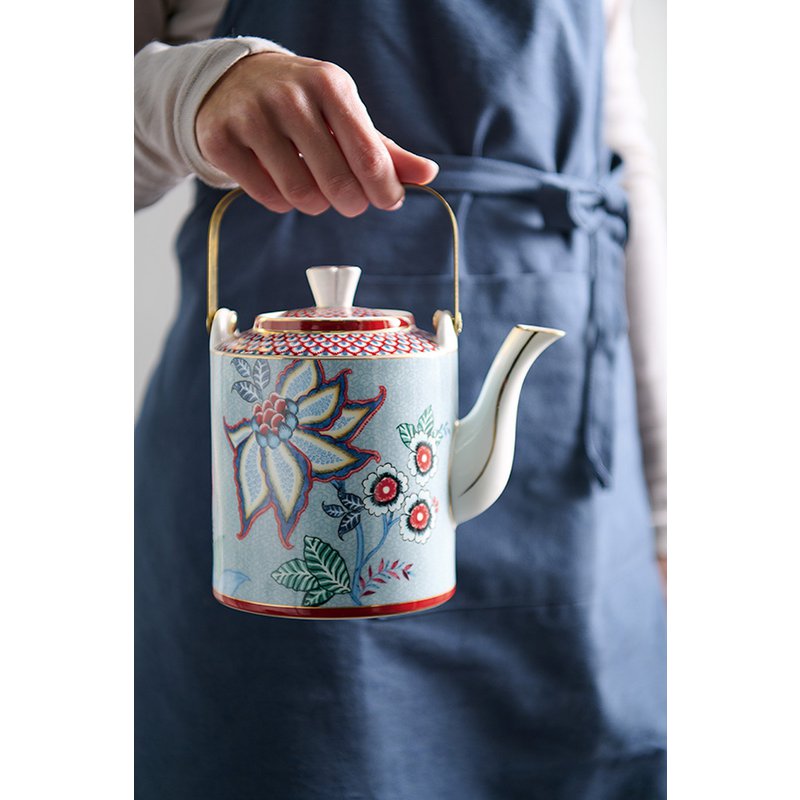 Pip Studio Giftset Teekanne Oriental Flower Festival Blue 1 ltr