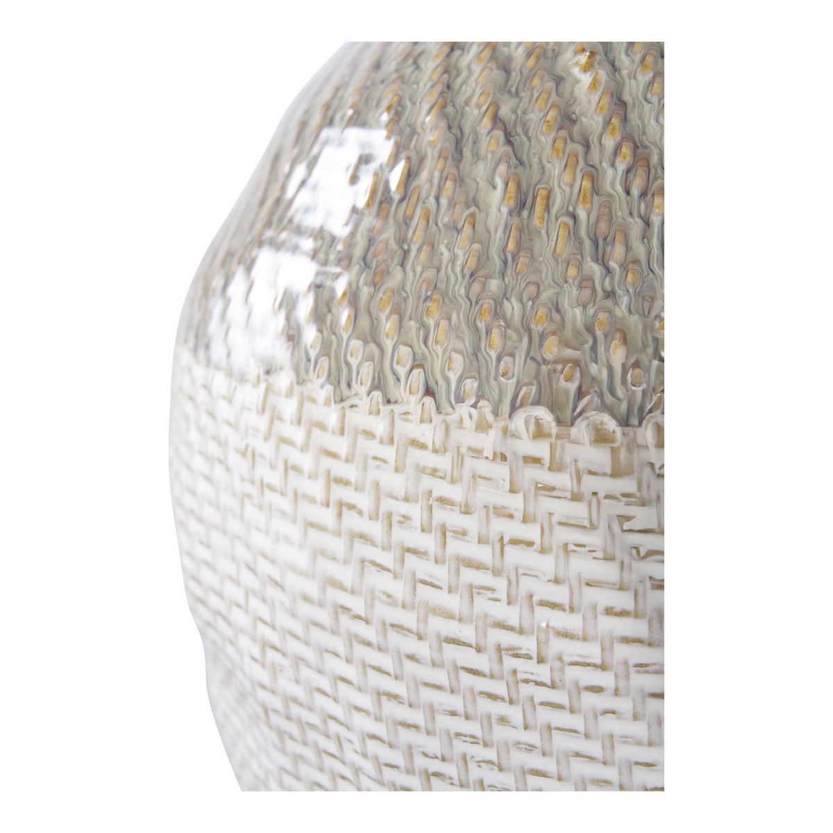 Vase aus Keramik weiß, beige