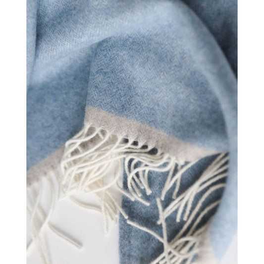 Merino/Kaschmir-Überwurfdecke MILANO – blau