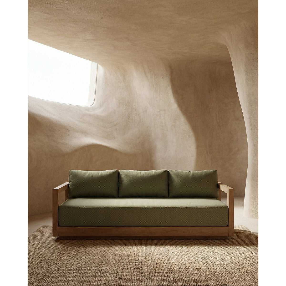 Umalas Dreisitzer-Sofa – Outdoor – Grüne Alge