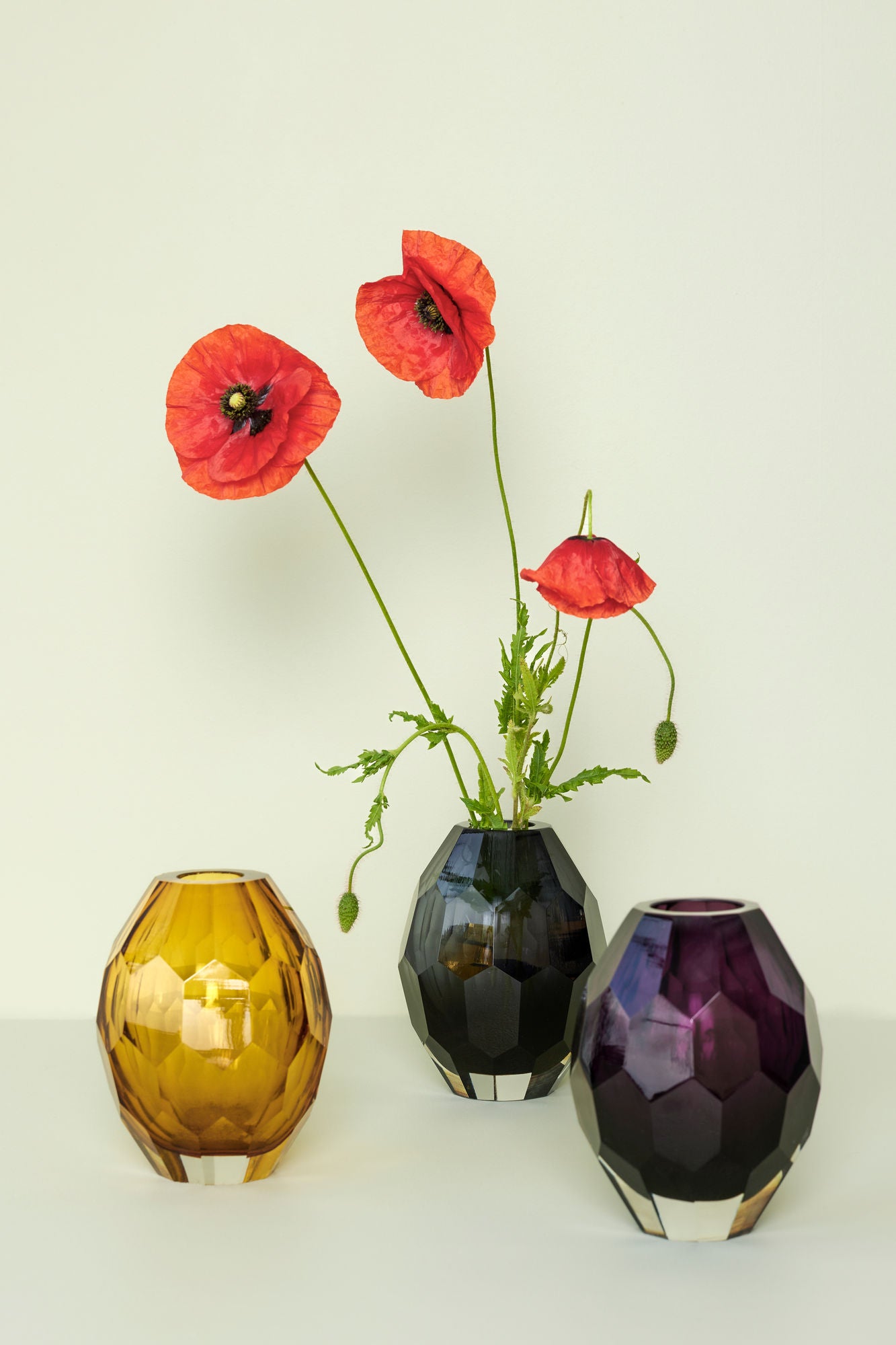 Hübsch Facet Vase Bernstein