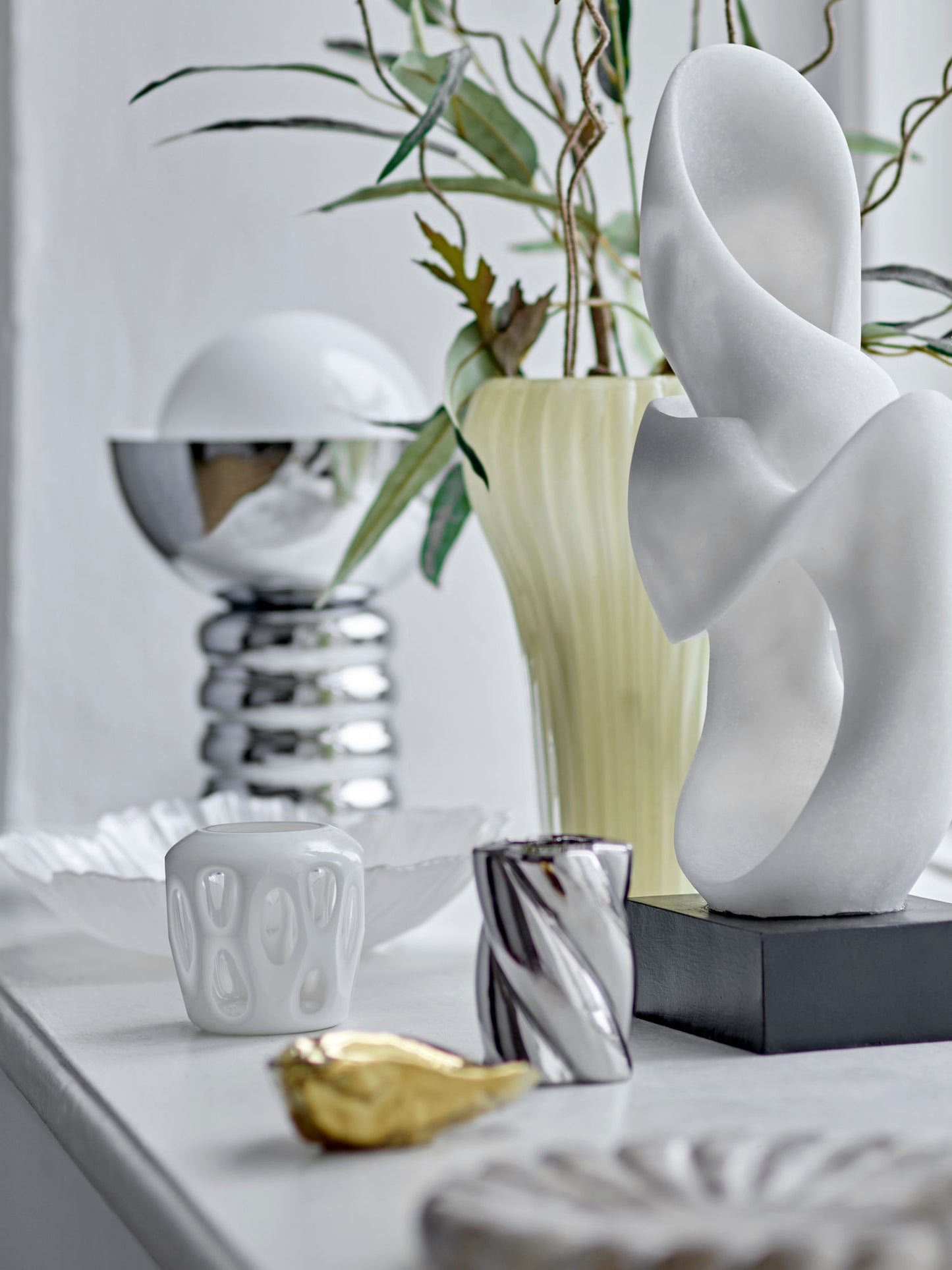 Bloomingville Silvia Kerzenhalter, Silber, Steingut