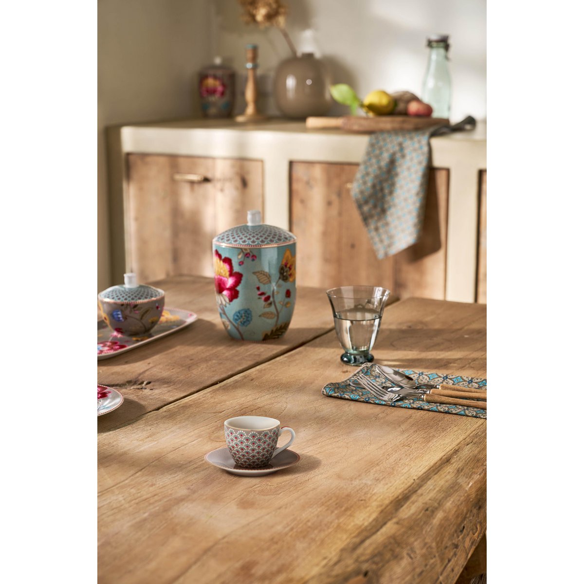 Espresso Cup and Saucer Blooming Tales Khaki