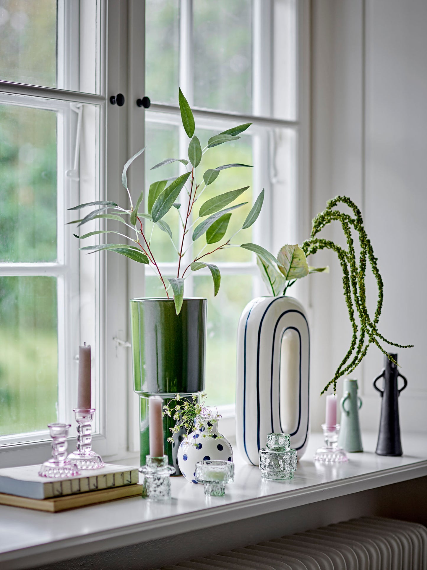 Bloomingville Mae Vase, Blau, Keramik