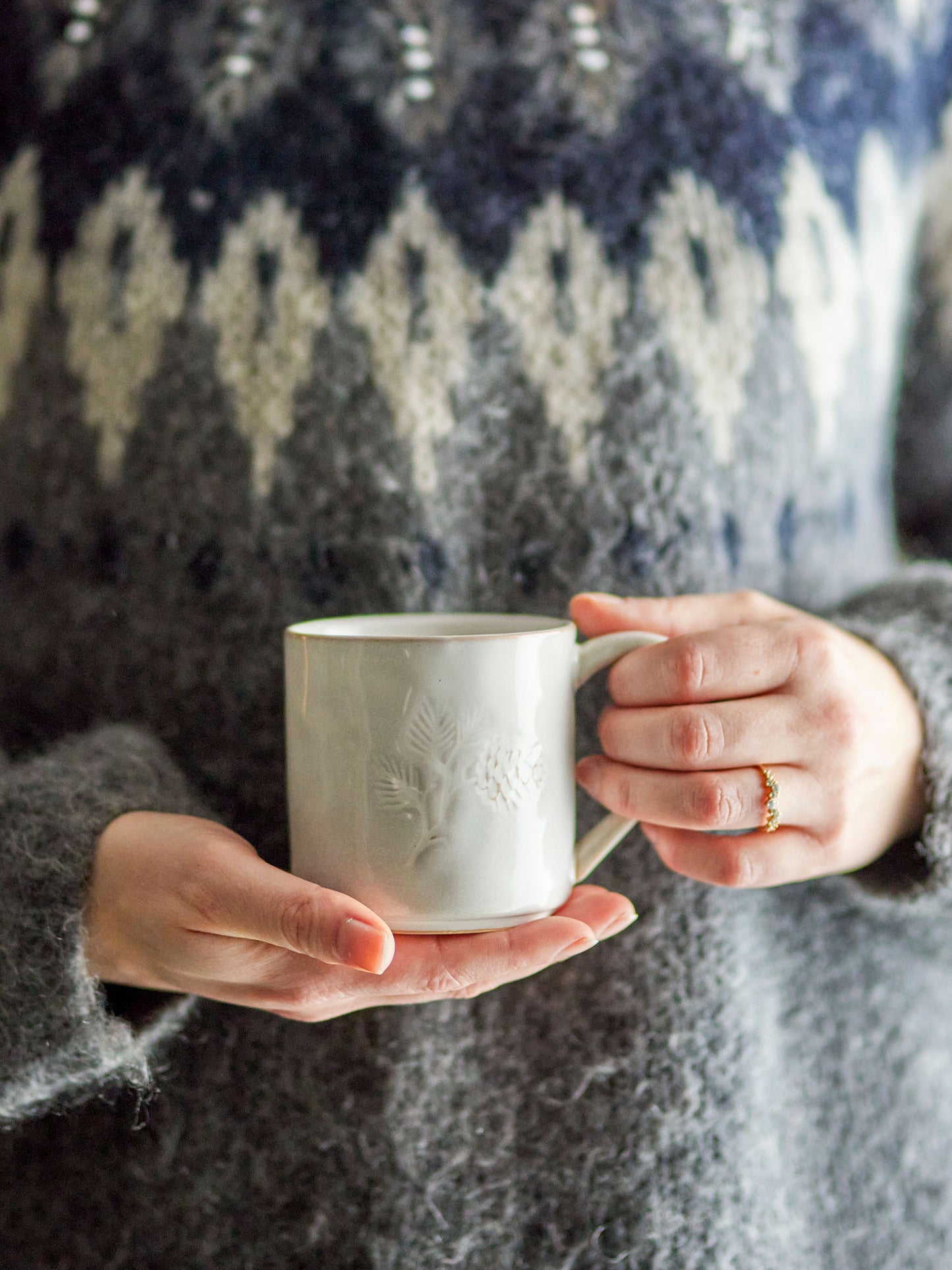 Bloomingville Winter Tasse, Natur, Steingut