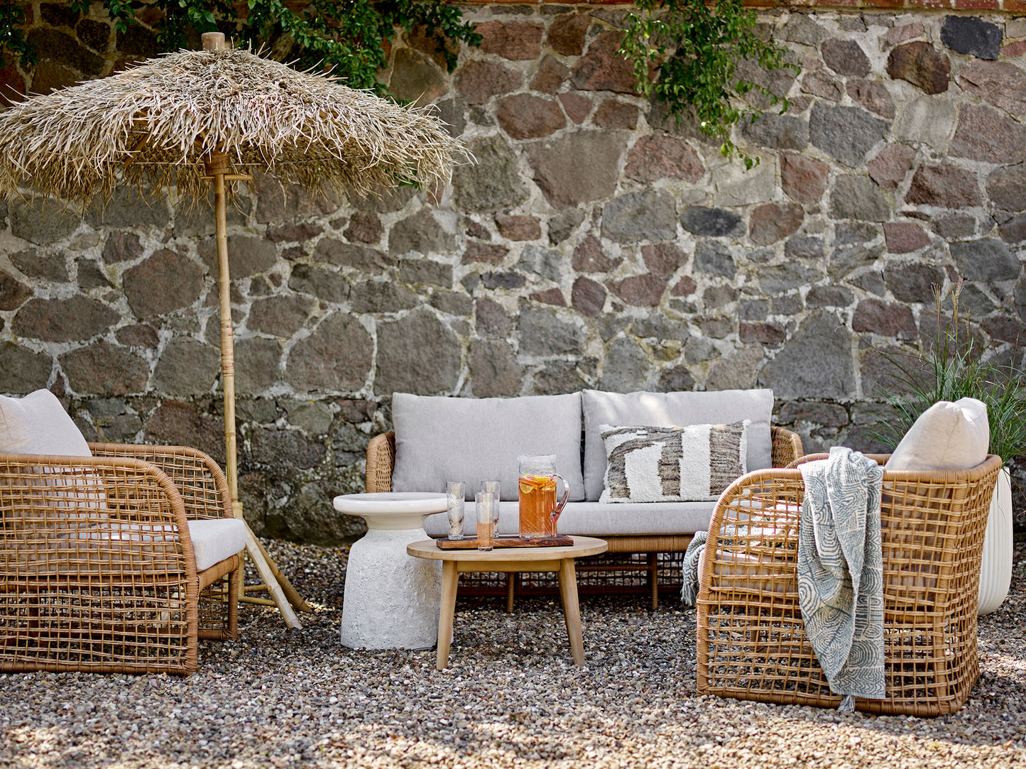 Bloomingville Penzano Loungesessel, Natur, Polyrattan