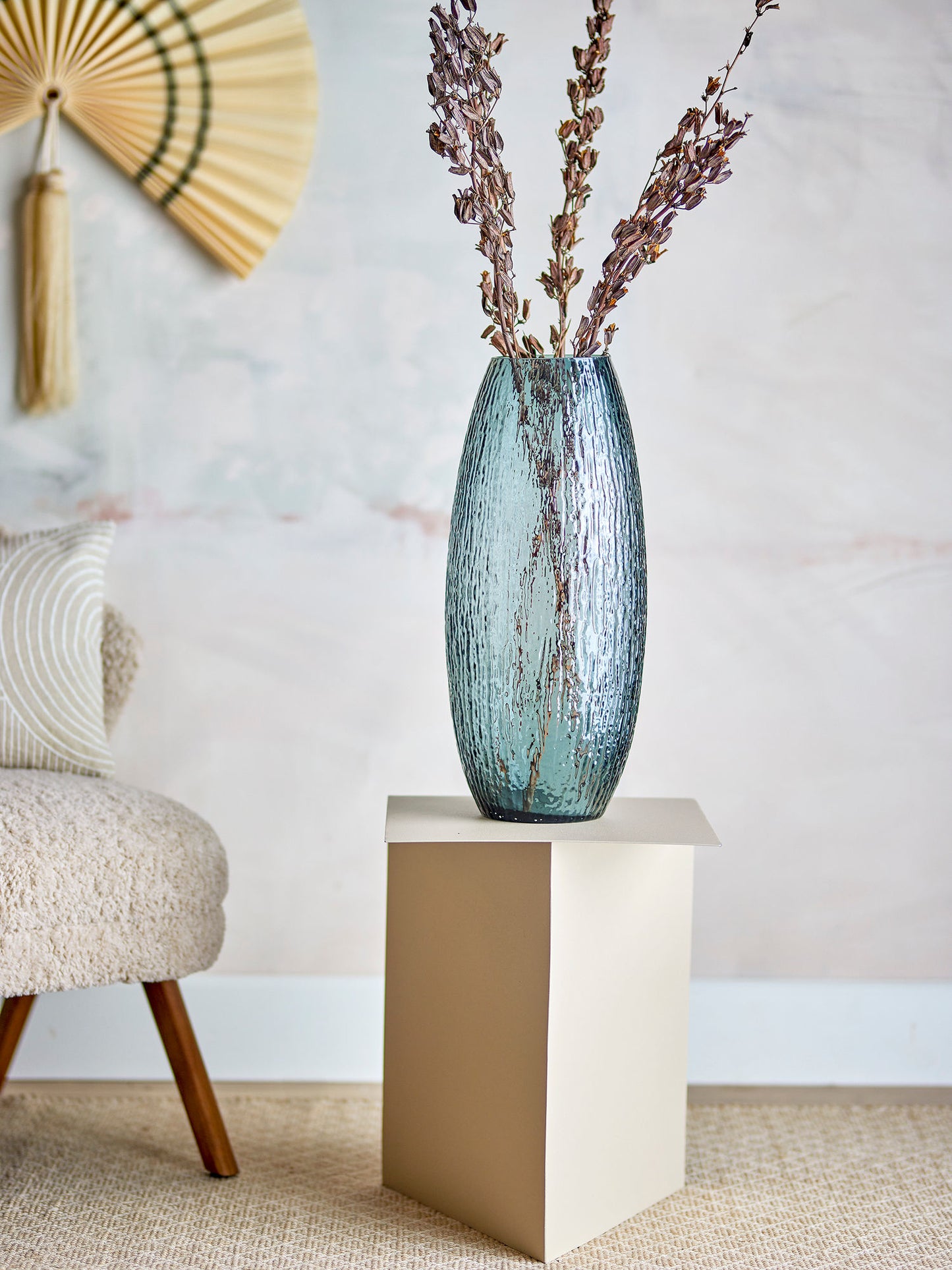 Bloomingville Brock Vase, Grau, Glas