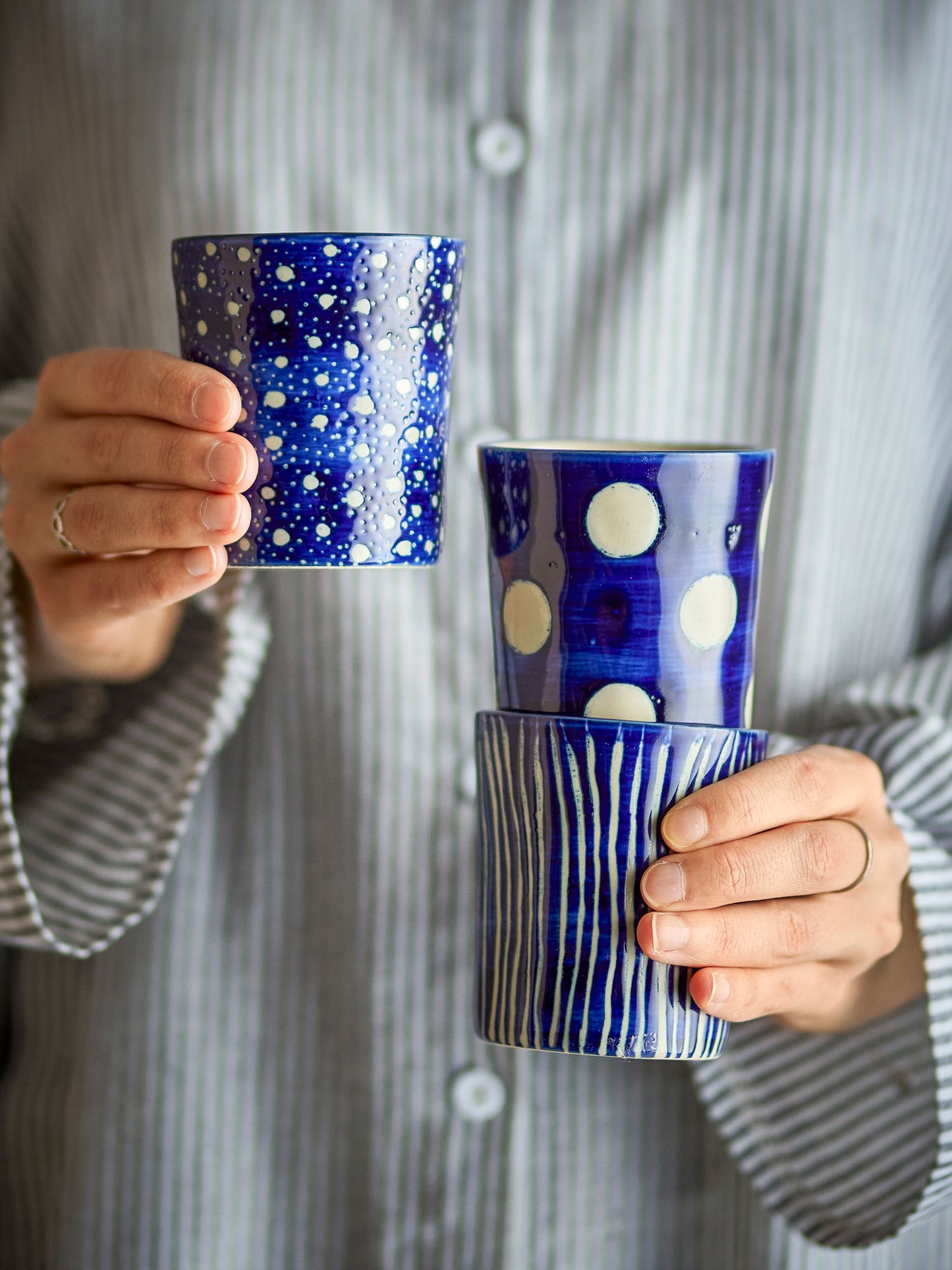 Creative Collection Minoa Tasse, Blau, Steingut