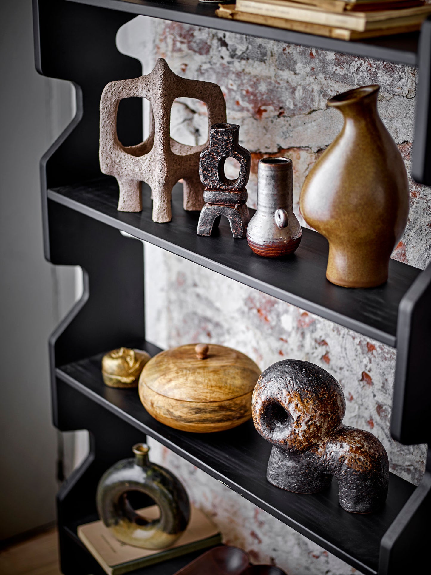 Bloomingville Casaya Vase, Braun, Steingut