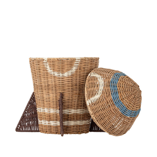 Bloomingville MINI Space Korb mit Deckel, Natur, Rattan