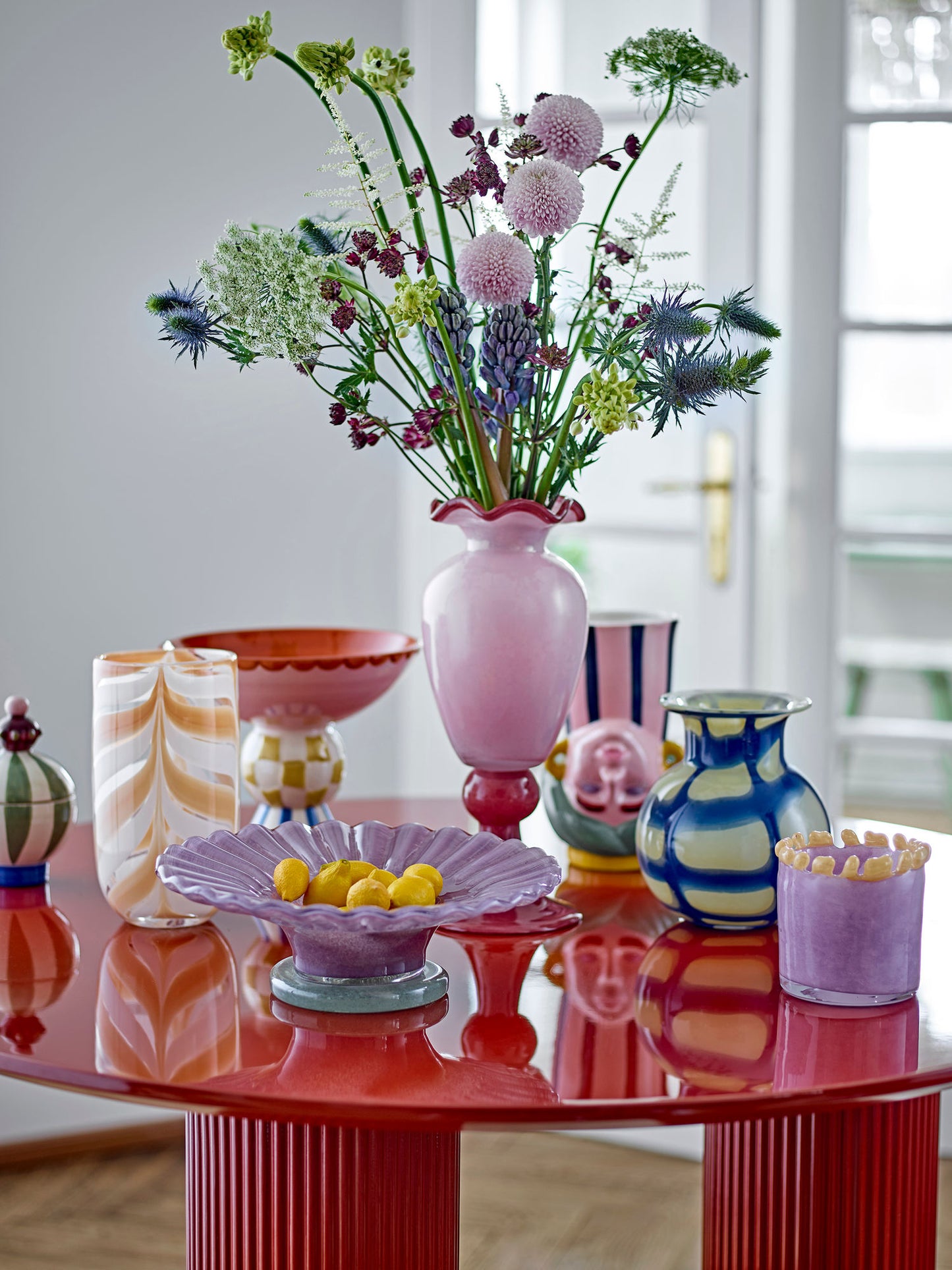 Bloomingville Kiran Vase, Blue, Glas
