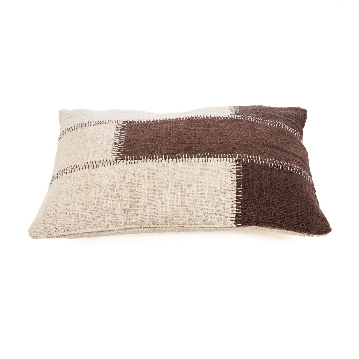 Der Kakao-Patchwork-Kissenbezug – Naturbraun