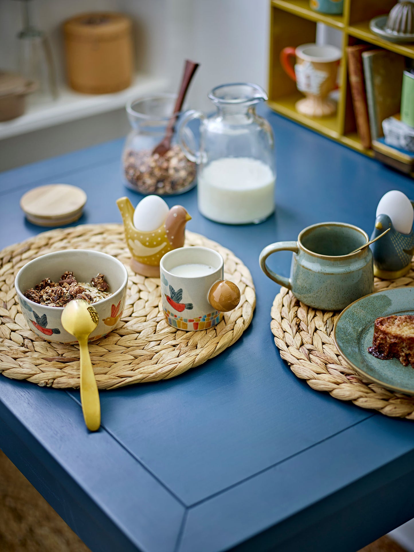 Bloomingville Birdy Eierbecher, Bunt, Steingut