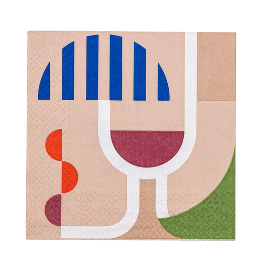 Bloomingville Wine 20er Pack Serviette, Blue, FSC® Mix