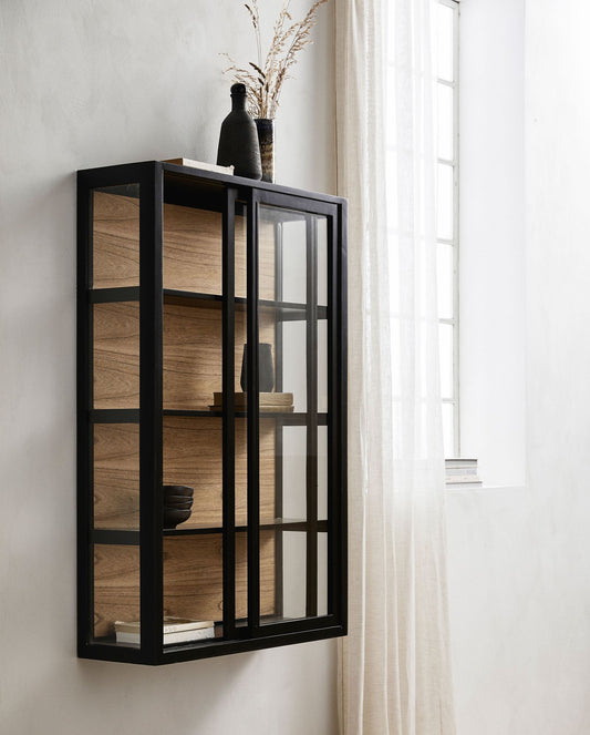 Nordal A/S BEI wall cabinet, sliding doors - black