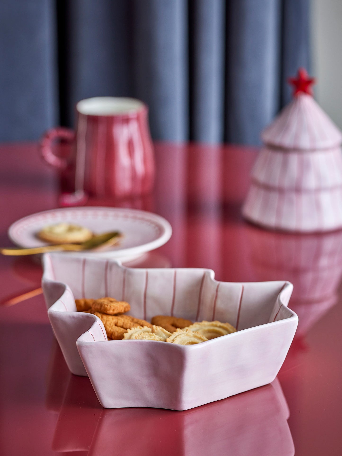 Bloomingville Shirly Servierplatte, Rose, Steingut