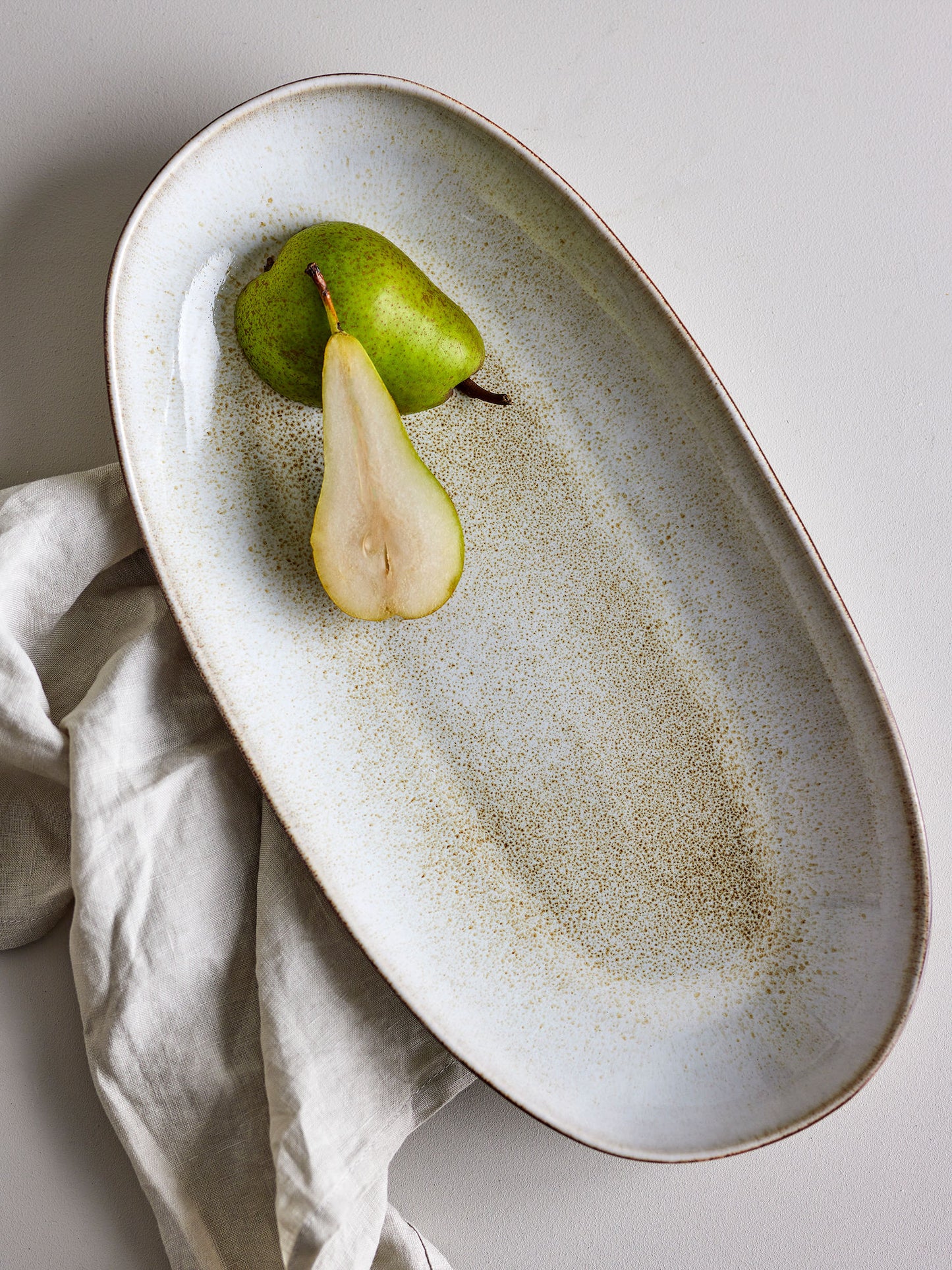 Bloomingville Sandrine Servierplatte, Natur, Steingut