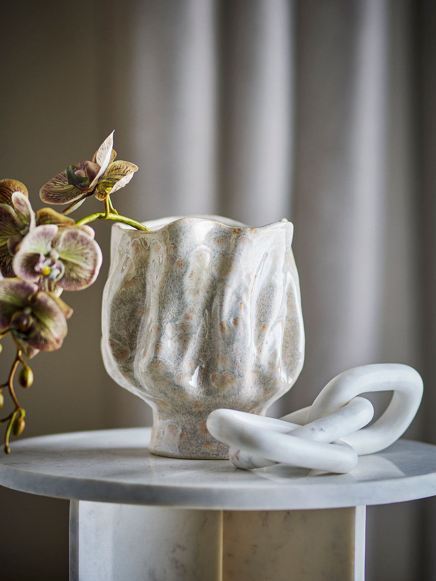 Bloomingville Adair Vase, Weiß, Steingut
