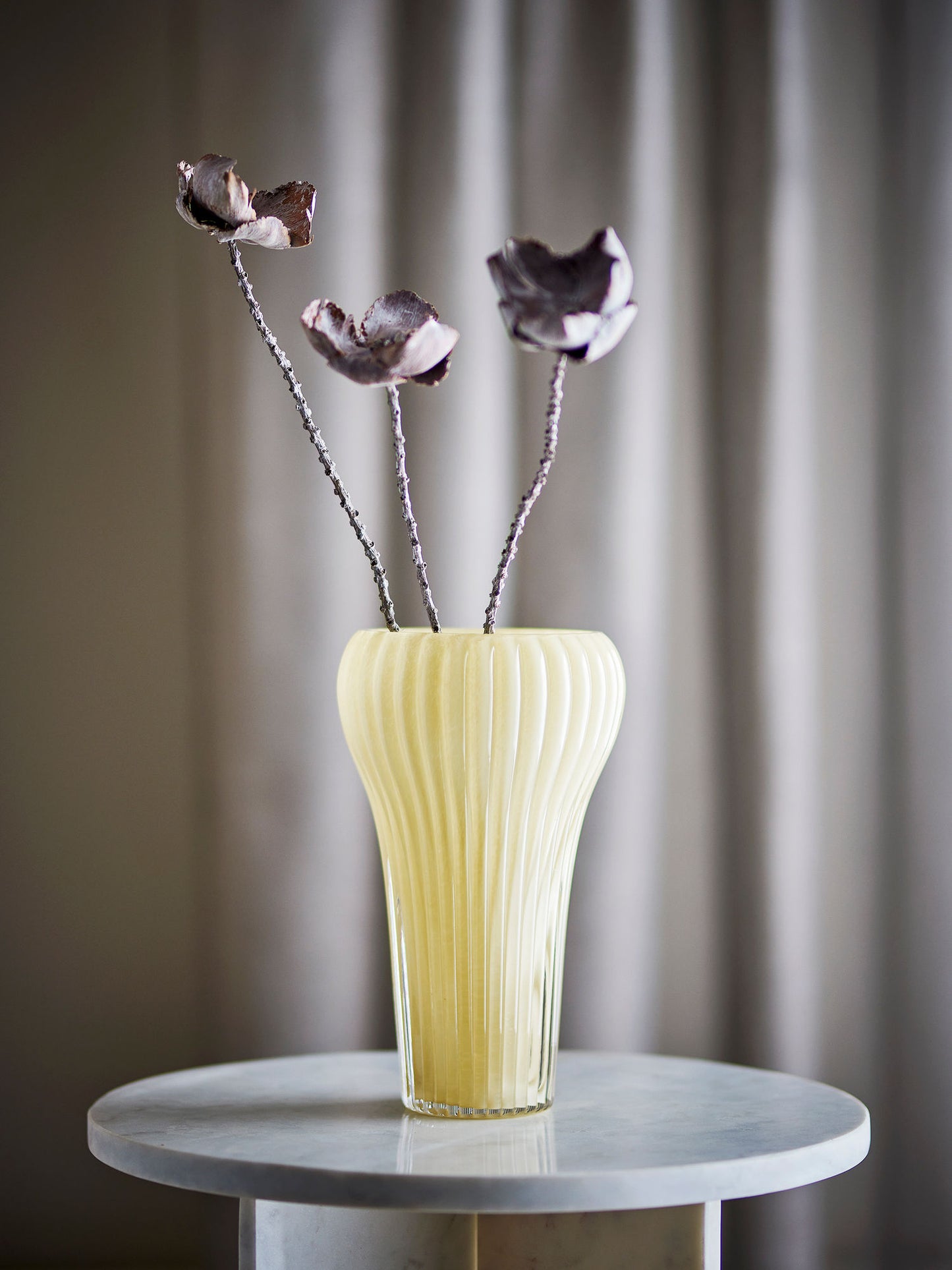 Bloomingville Averie Vase, Gelb, Glas