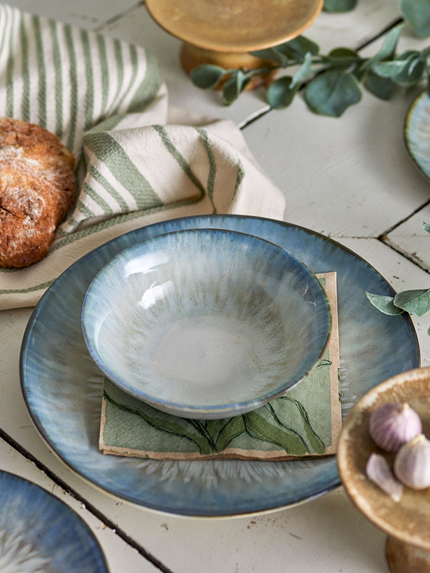 Bloomingville Calen Schale, Blue, Steingut