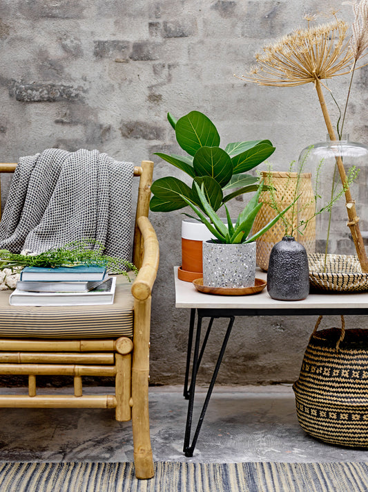 Bloomingville Barry Decke, Blue, Recycelte Baumwolle