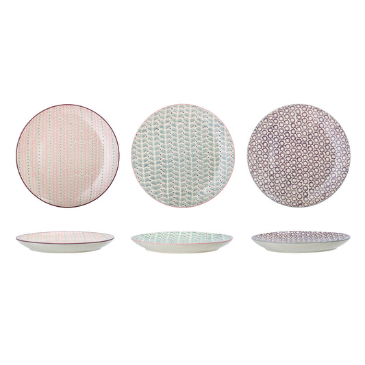 Bloomingville Maya Teller, Bunt, Steingut