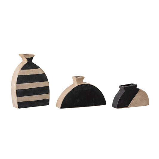 Bloomingville Nezha Deko-Vase, Schwarz, Terrakotta