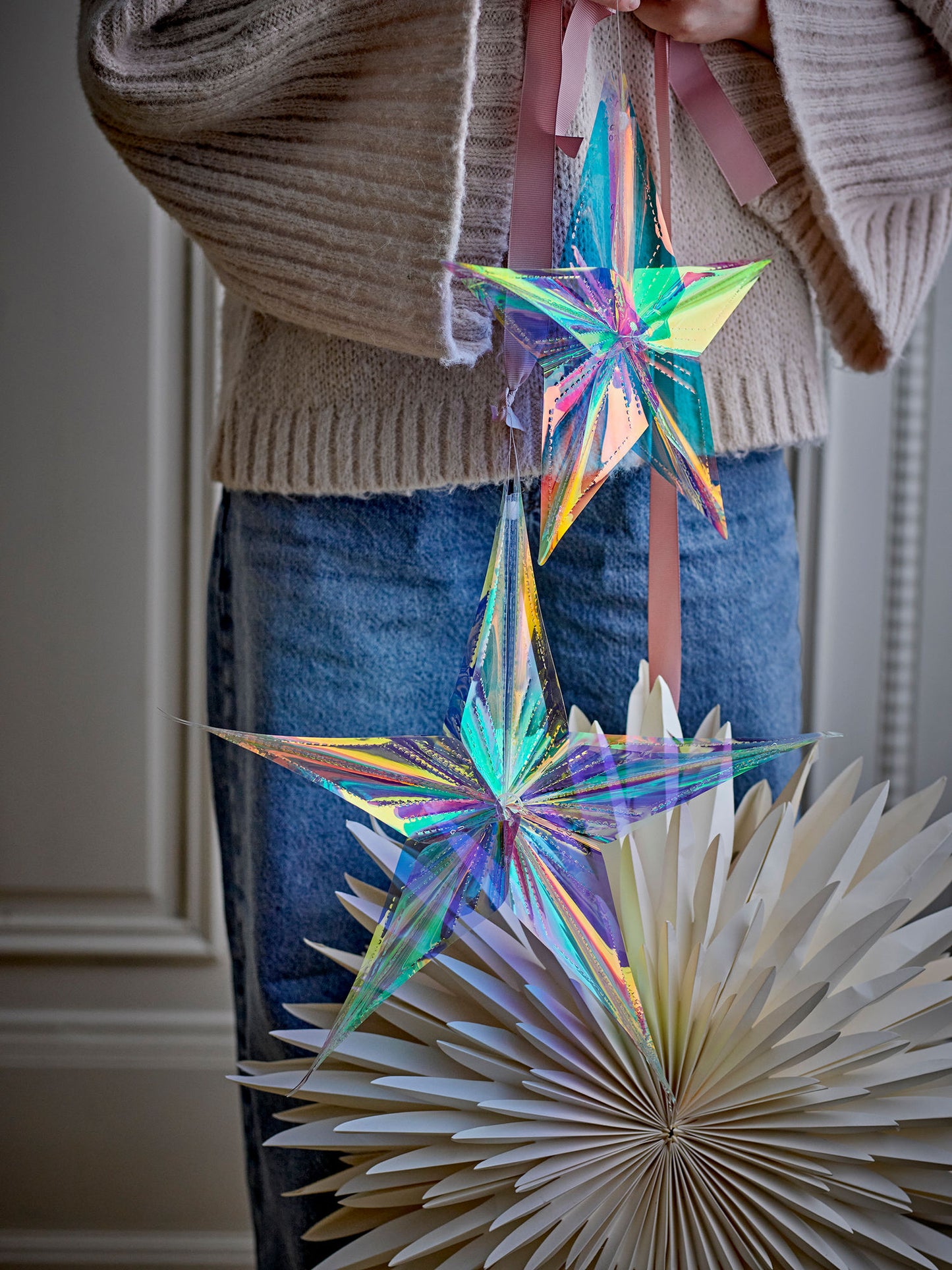 Bloomingville Elijas Stern mit Licht, Weiß, FSC® Mix, Papier