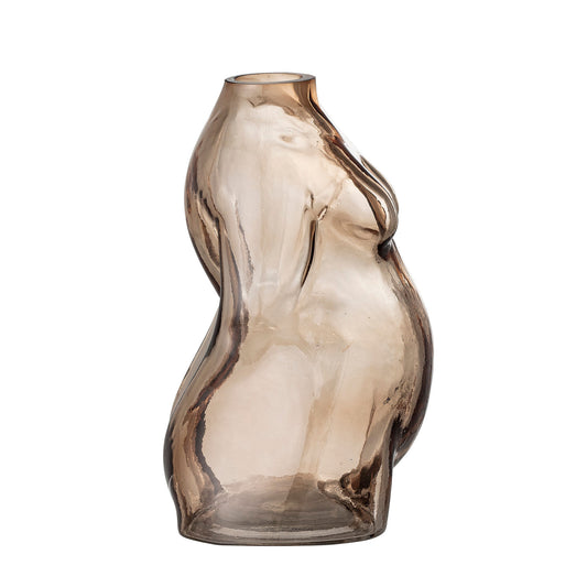 Bloomingville Evie Vase, Braun, Glas
