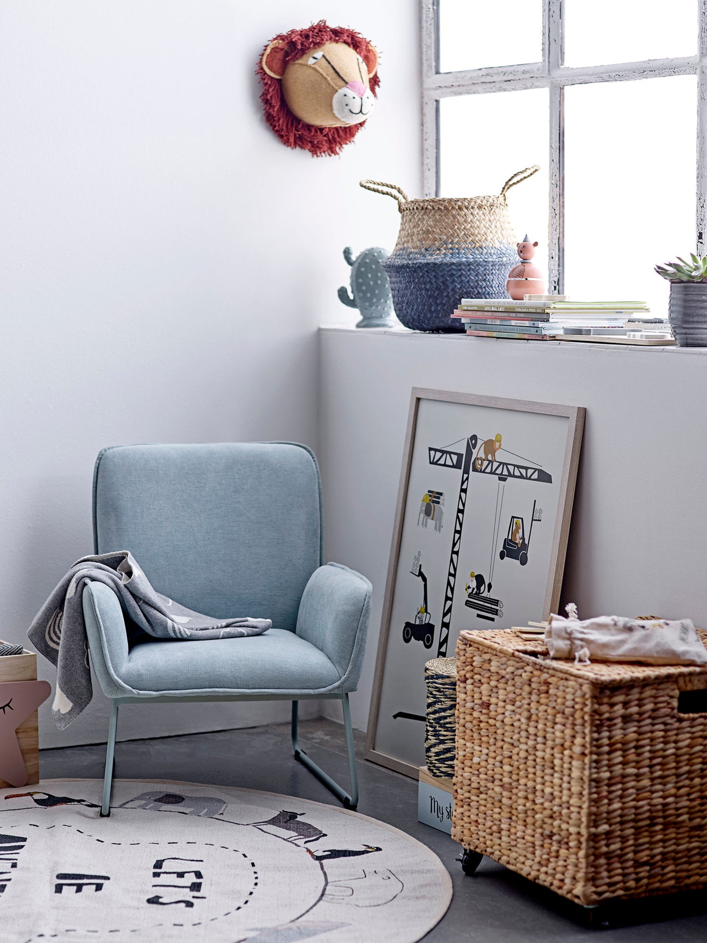 Bloomingville MINI Leopold Teppich, Bunt, Baumwolle