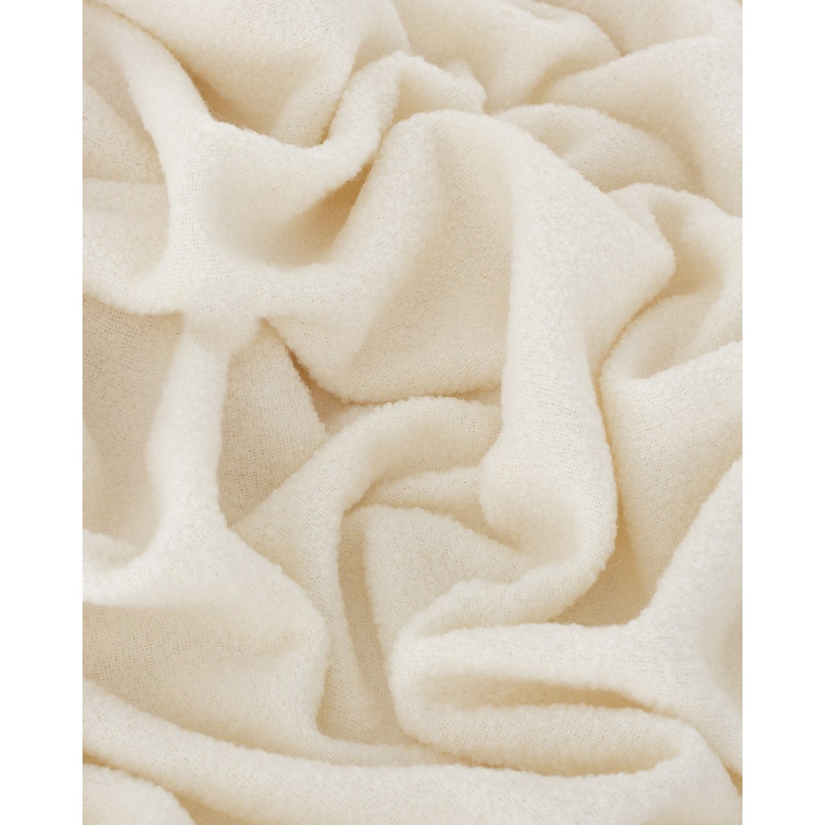 Woll Bouclé werfen Decke Paris White