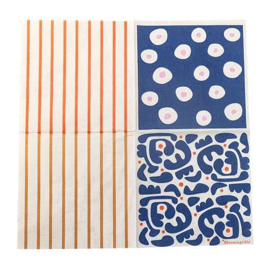 Bloomingville Eviaya Set 20er Pack Serviette, Bunt, FSC®Mix