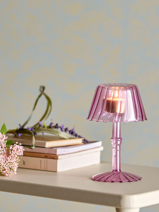Bloomingville Cisco Teelichthalter, Rose, Glas