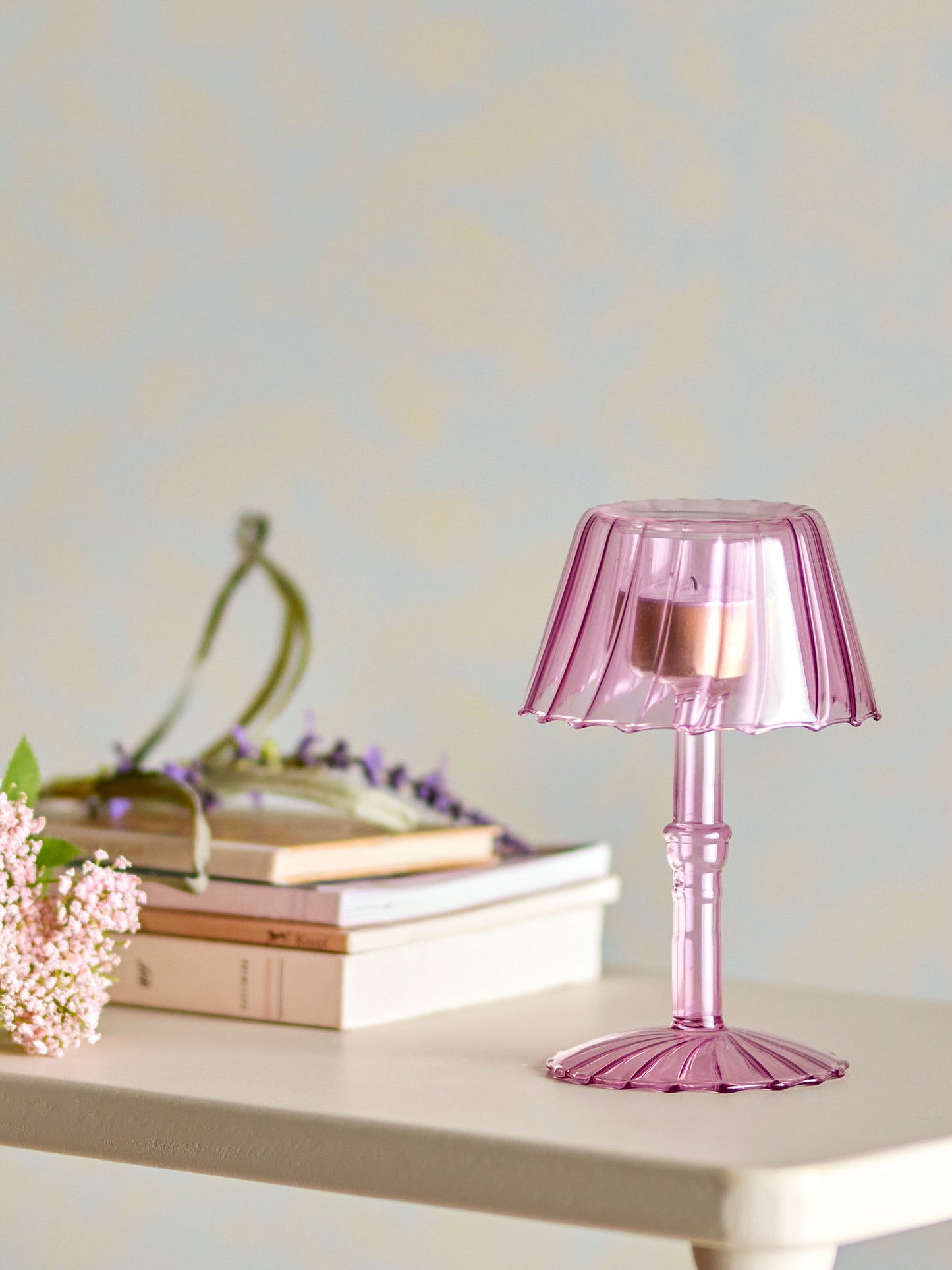 Bloomingville Cisco Teelichthalter, Rose, Glas