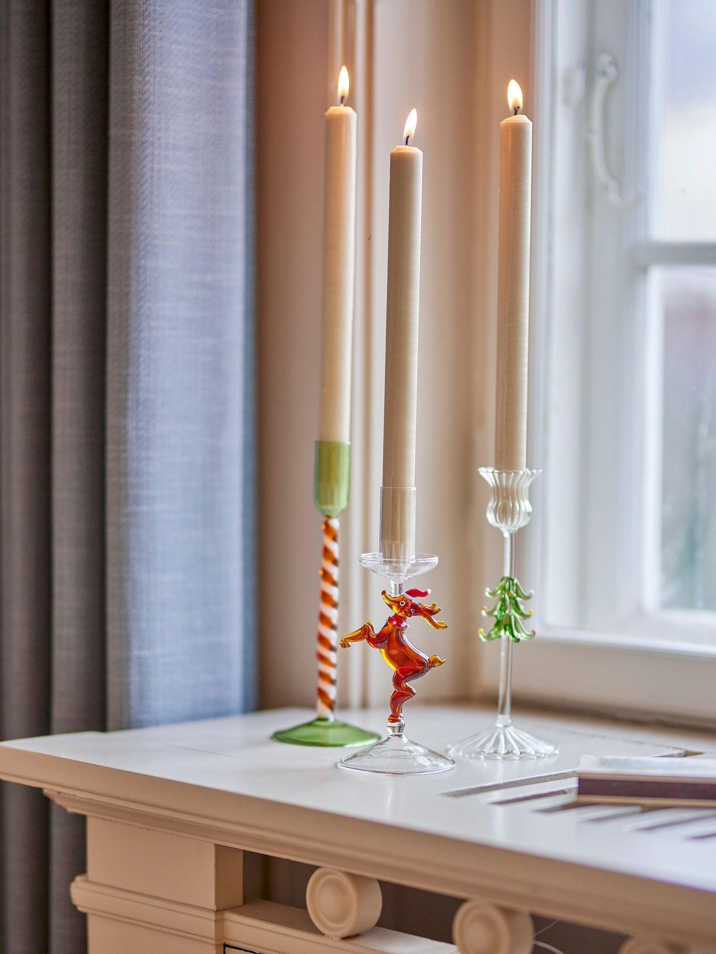 Bloomingville Dasho Kerzenhalter, Braun, Glas