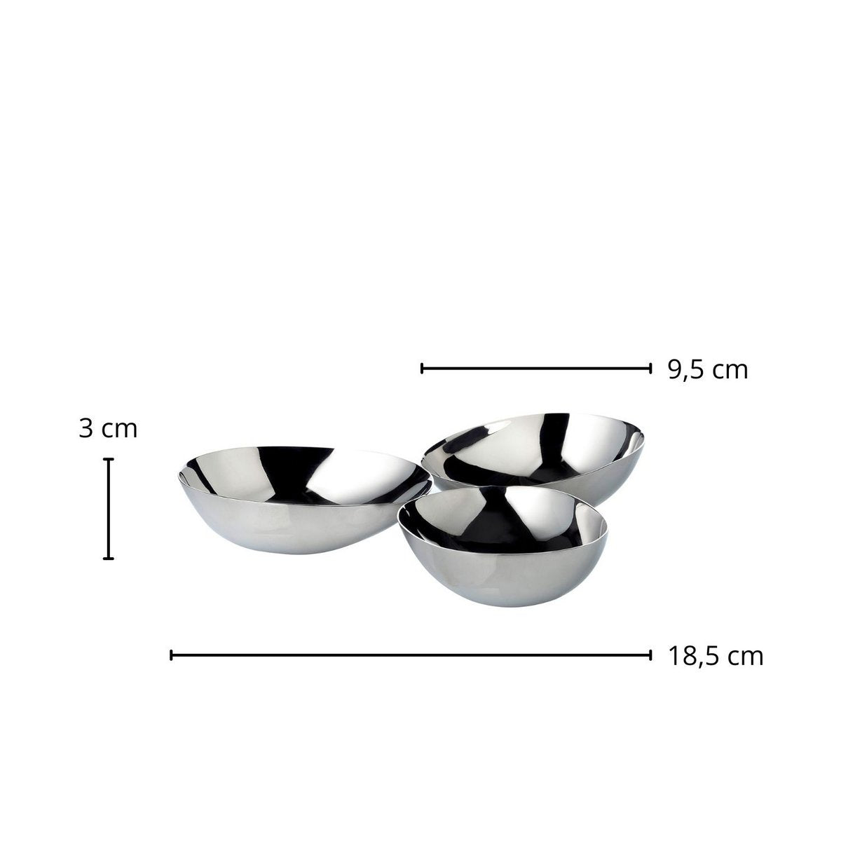 Trippleschale Luma (Ø 18 cm), Edelstahl hochglanzpoliert