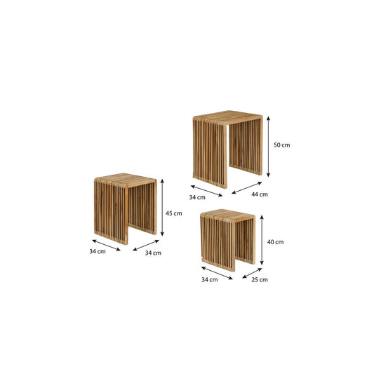 Beistelltischset Yonker Brown