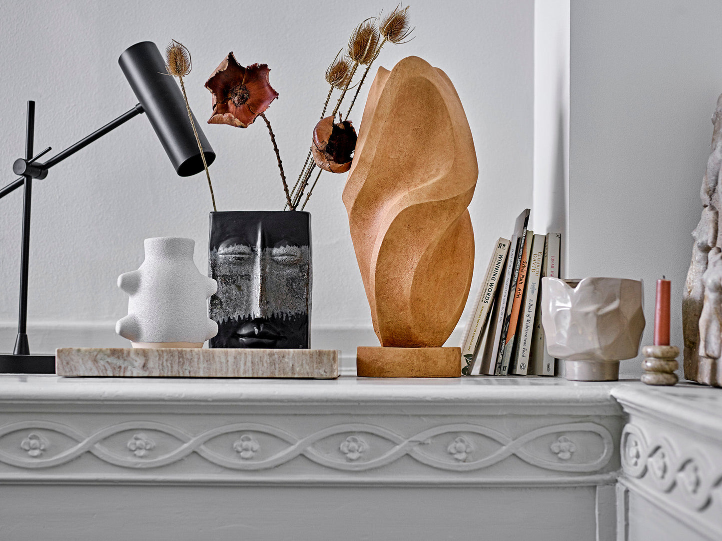 Bloomingville Nasru Vase, Schwarz, Steingut