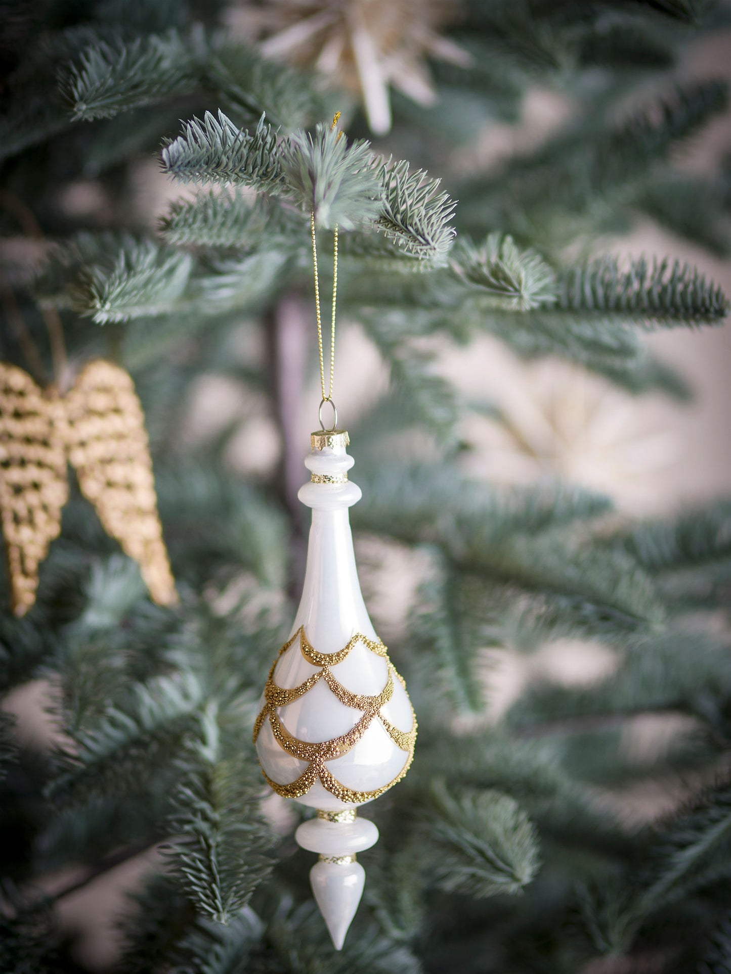 Bloomingville Hisar Ornament, Weiß, Glas