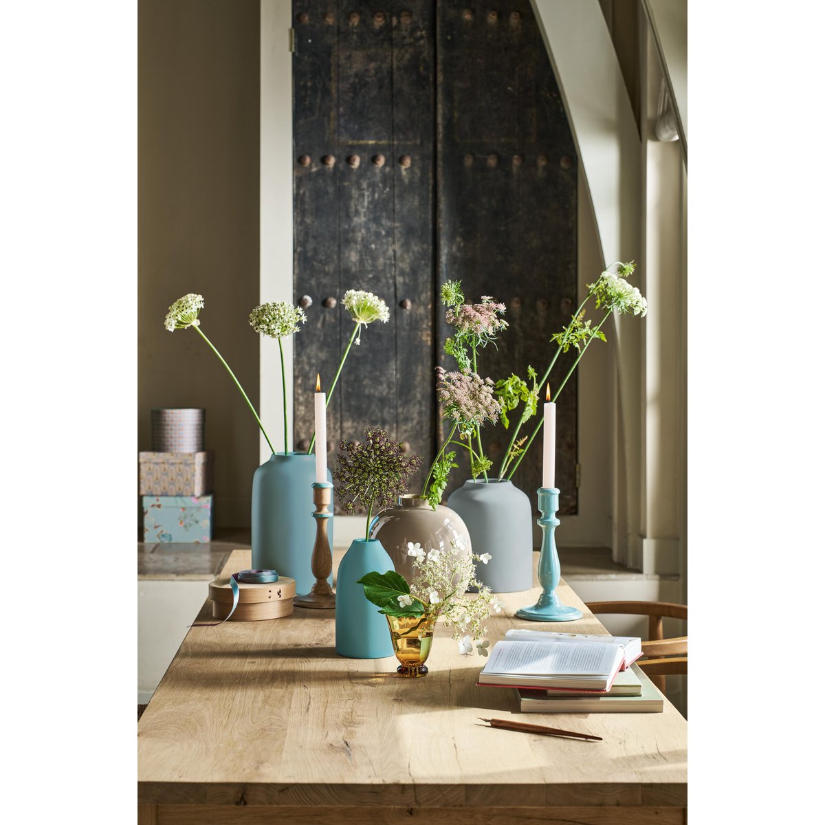 Vase Ceramic Matt Grey 24cm