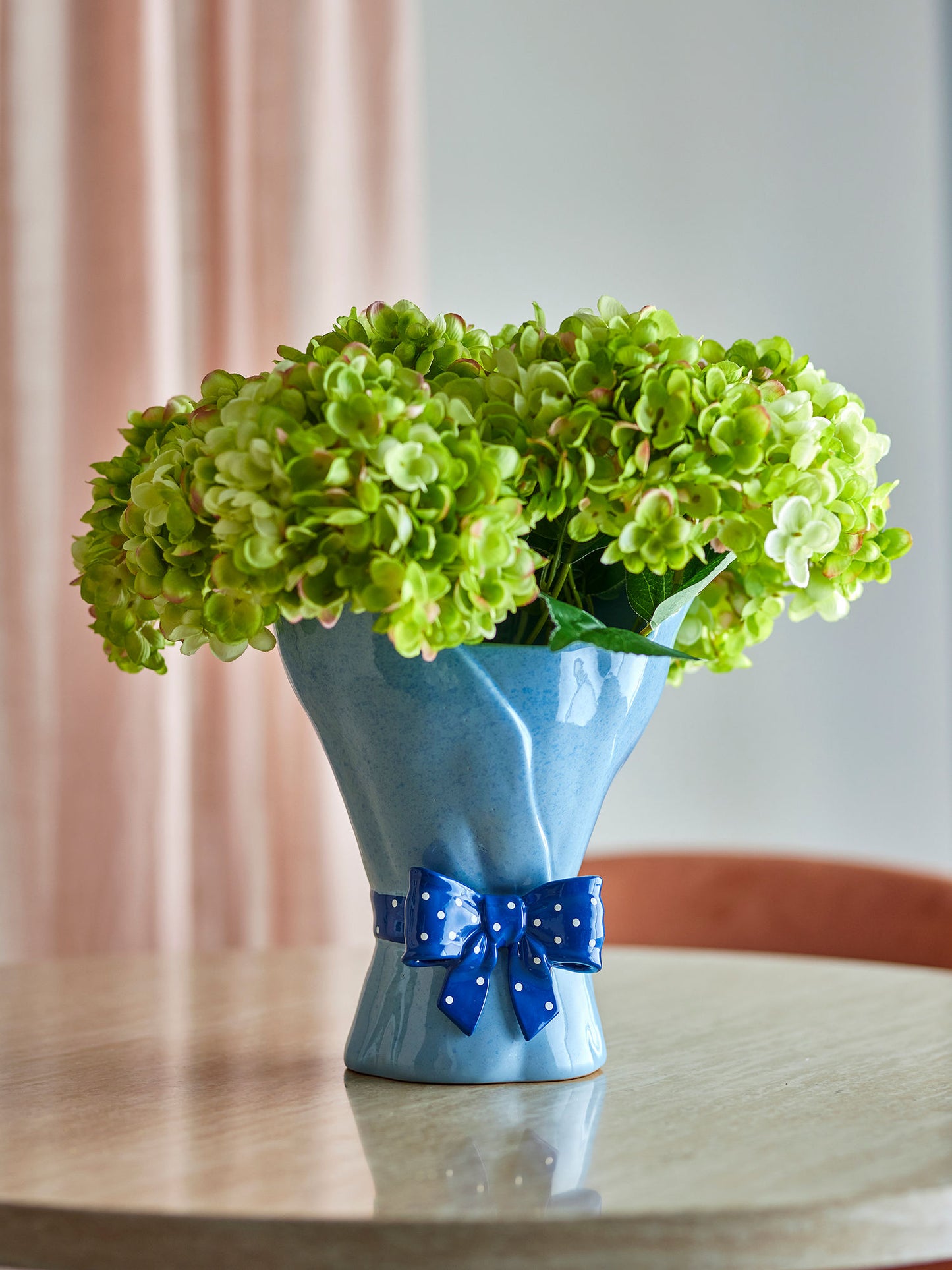 Bloomingville Belivia Vase, Blau, Steingut