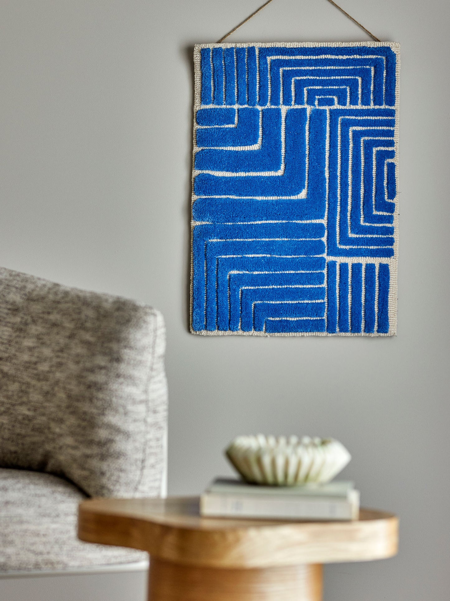 Bloomingville Velva Wanddekoration, Blau, Wolle OEKO-TEX®