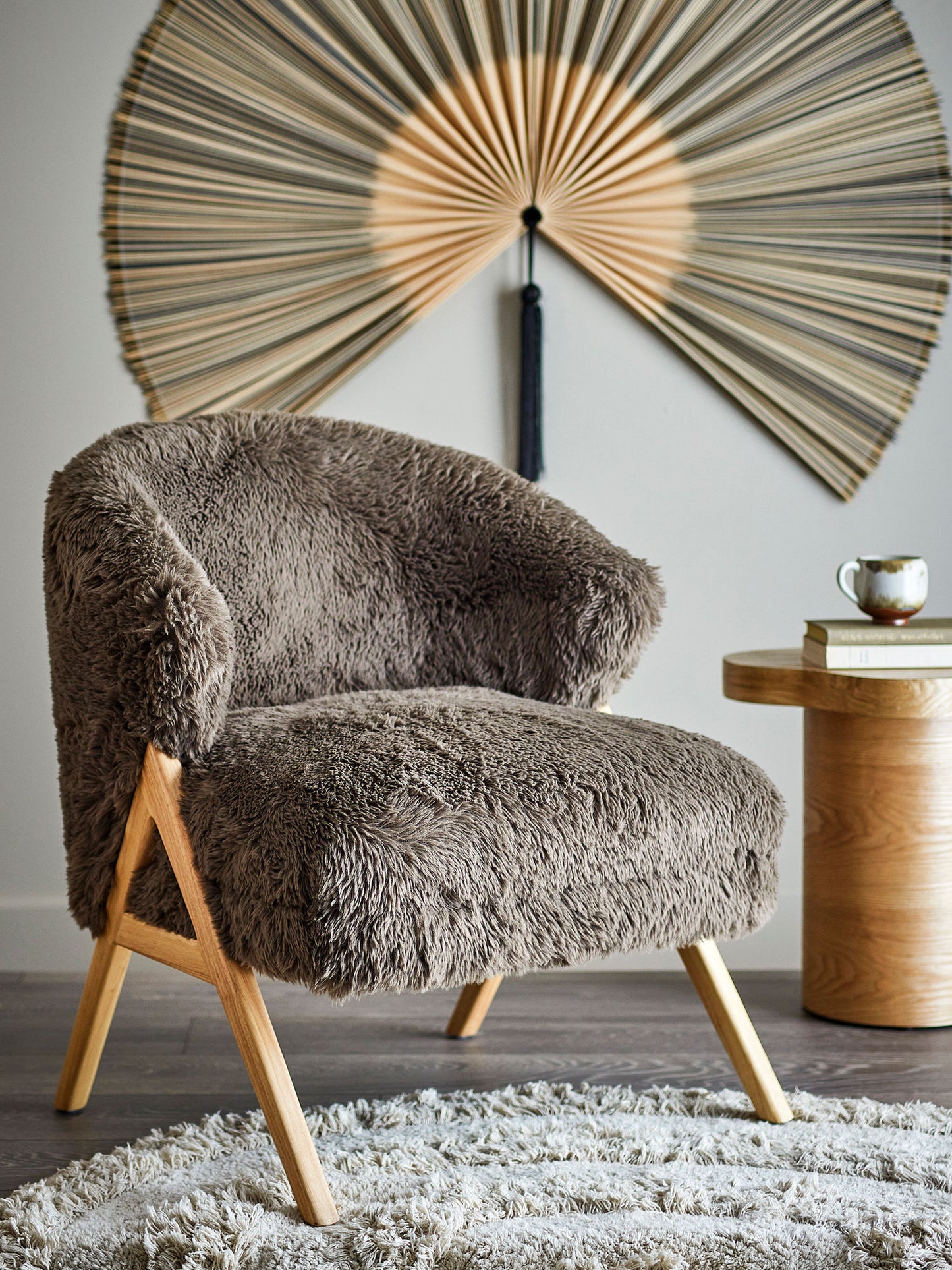 Bloomingville Camino Loungesessel, Braun, FSC®100%, Gummibaumholz