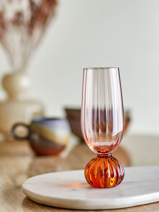 Bloomingville Taurin Champagnerglas, Rose, Glas