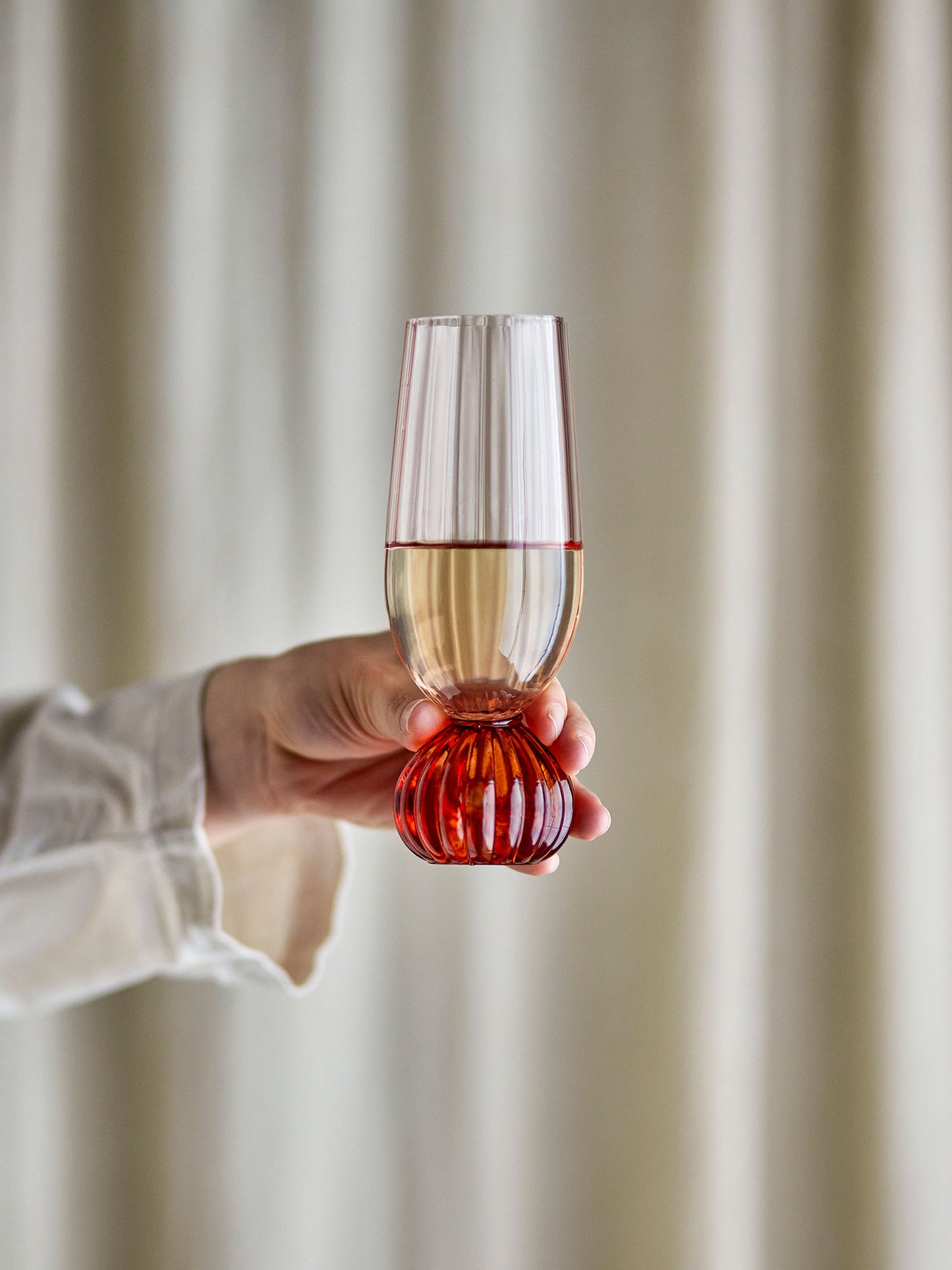 Bloomingville Taurin Champagnerglas, Rose, Glas