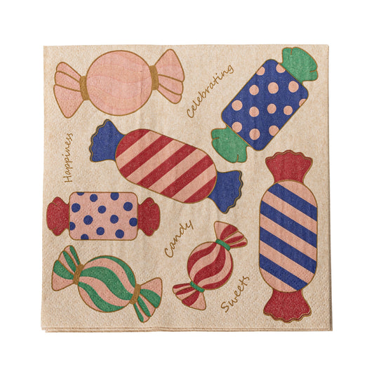 Bloomingville Caramella 20er Pack Serviette, Bunt, FSC®Recycled, Paper