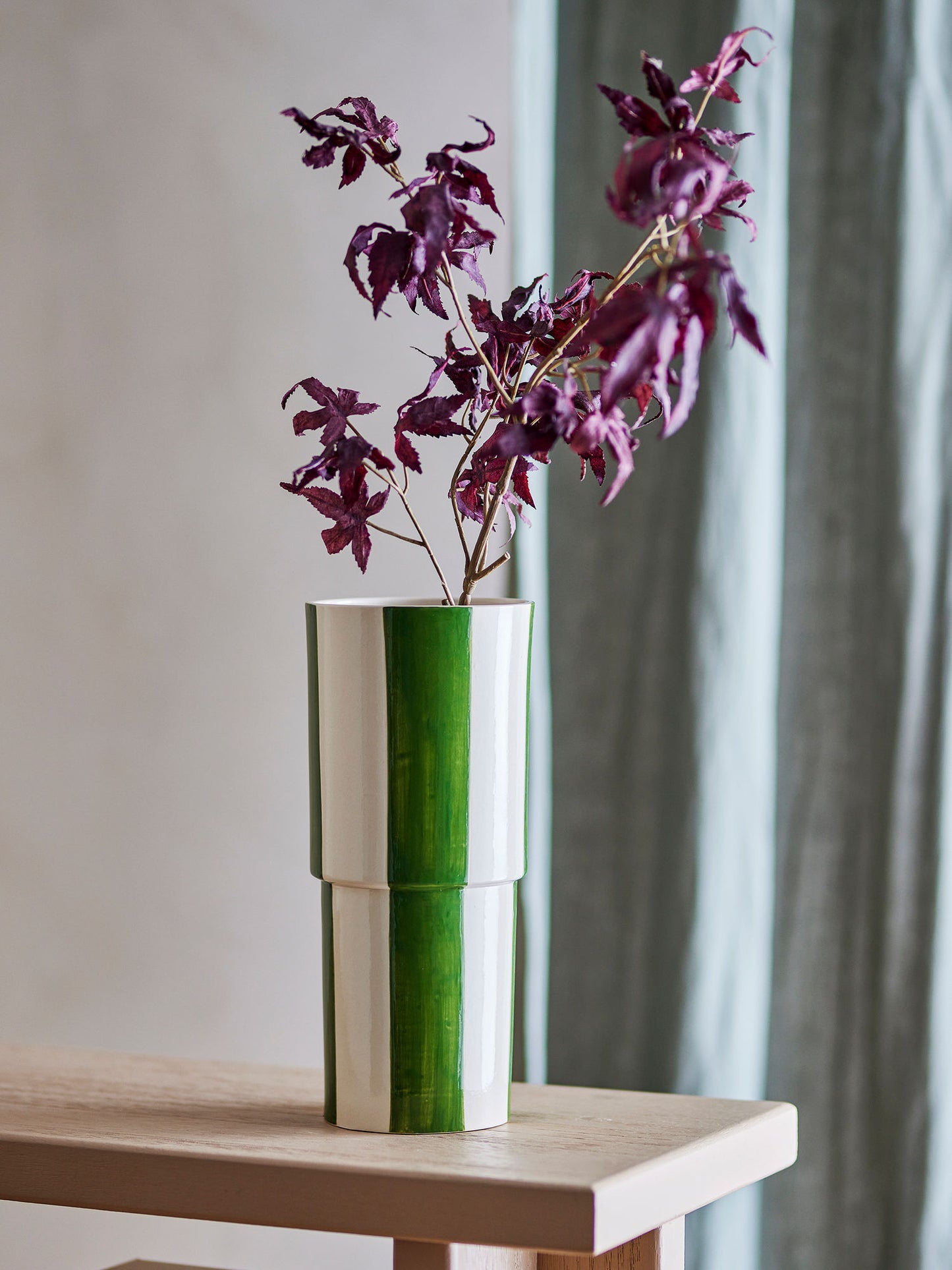 Bloomingville Floki Vase, Grün, Steingut