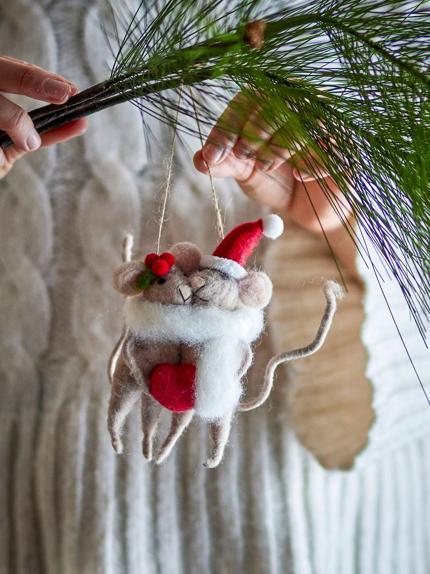 Bloomingville Peo Ornament, Grau, Wolle
