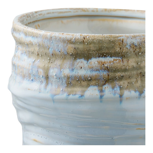 Vase aus Keramik, hellblau