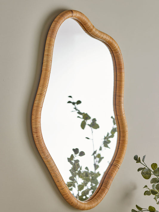 Bloomingville Ashlie Wand-Spiegel, Natur, Rattan